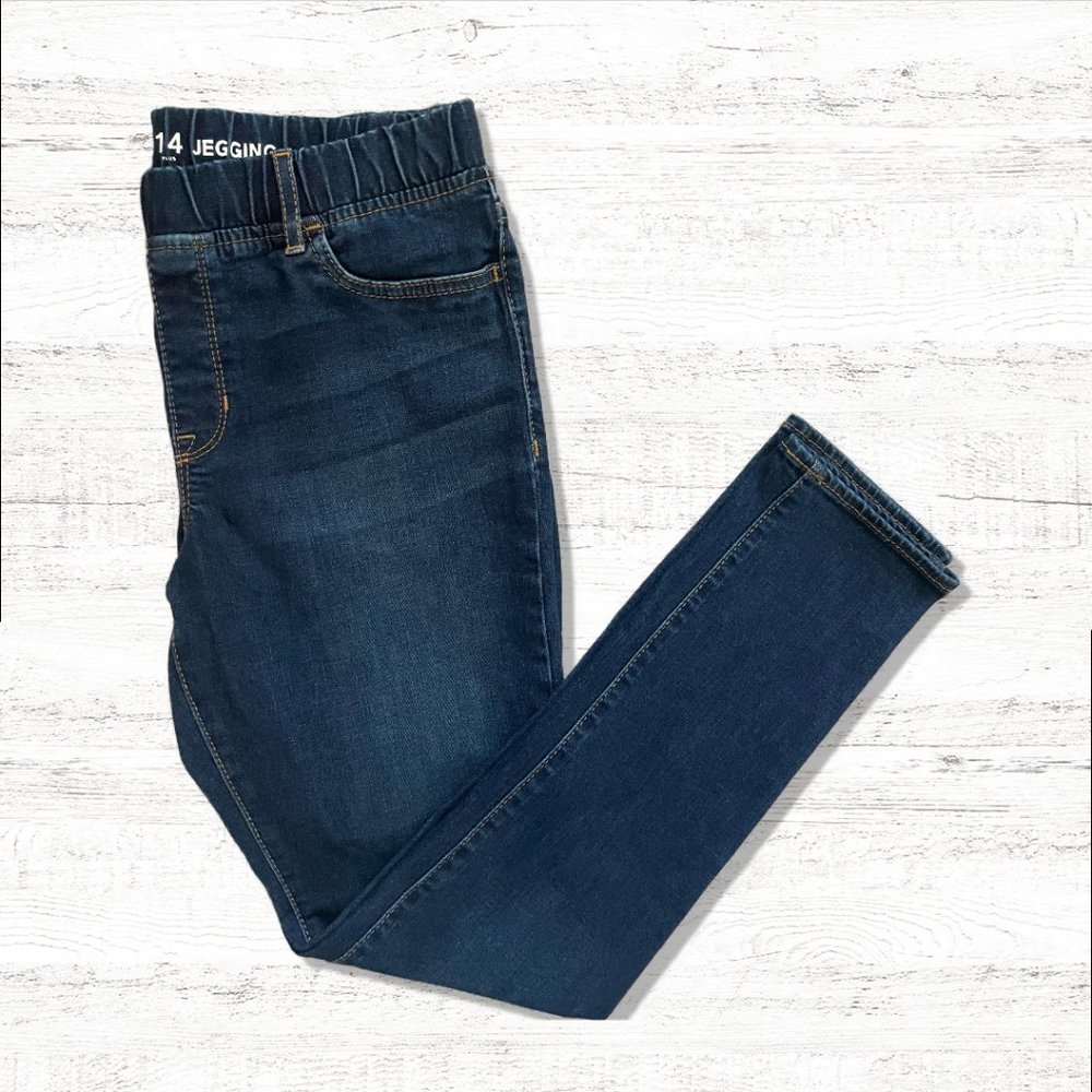 Gap Kids Girls  Pull-On Jeggings with Max Stretch - 14 Plus - Dark Wash